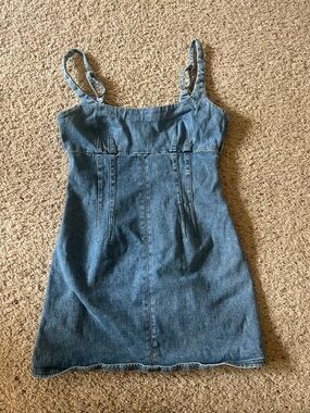BDG Light Blue Denim Slip Dress with Adjustable Straps